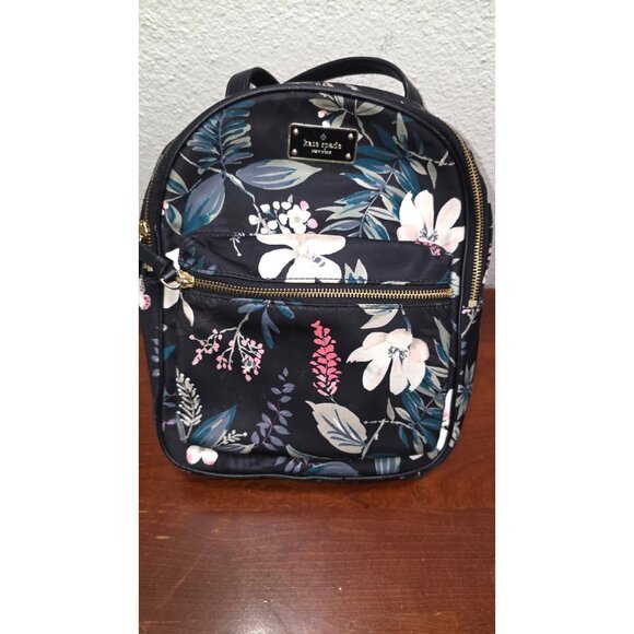 Kate Spade New York Floral Print Mini Backpack Adjustable Straps & Multiple Comp - Picture 2 of 10